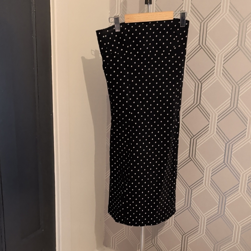 Zara Black and White Polka Dot Strapless Dress